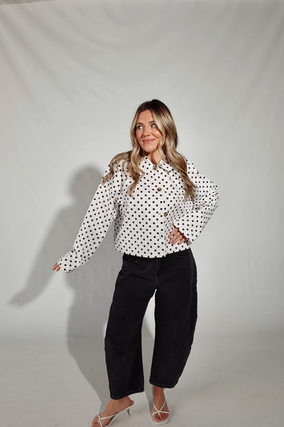 Miss Dotty Jacket-White/Black