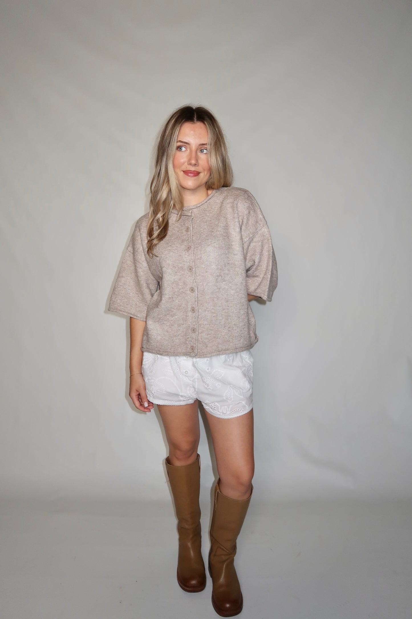 Monica Cardigan-Light Mocha