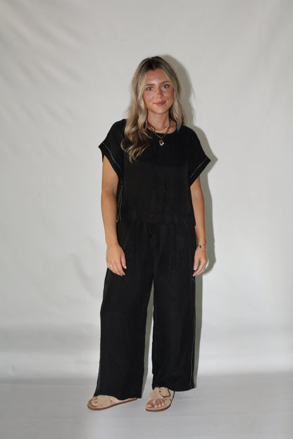 Straight Shot Pants- Black