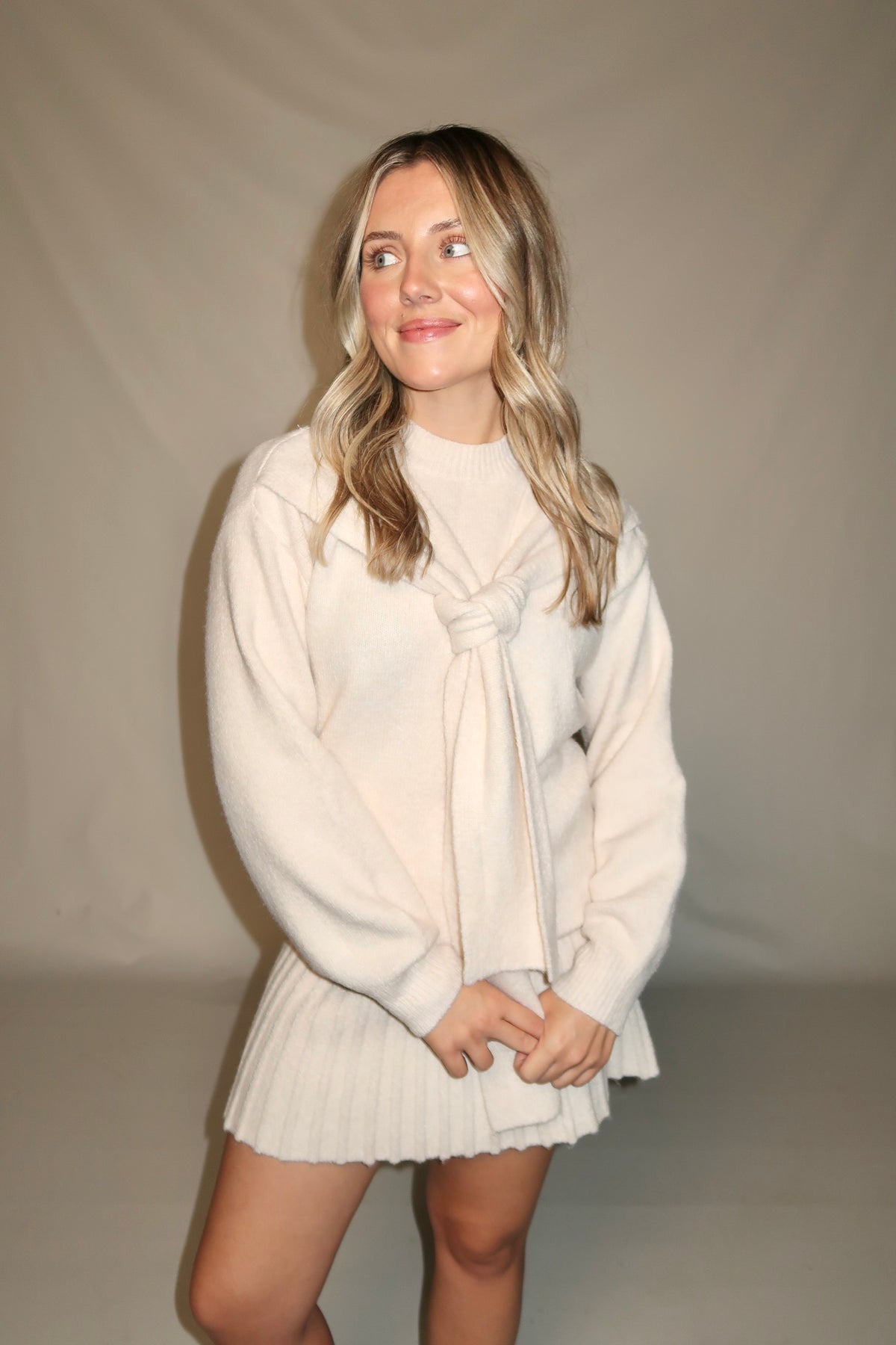 Rory Sweater Skirt-Ivory