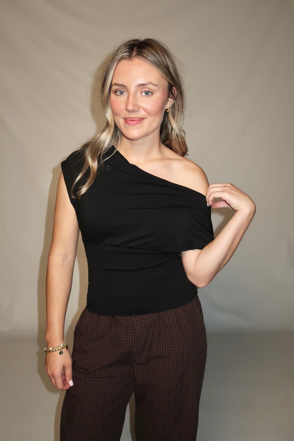 Jane Asymmetrical Top- Black