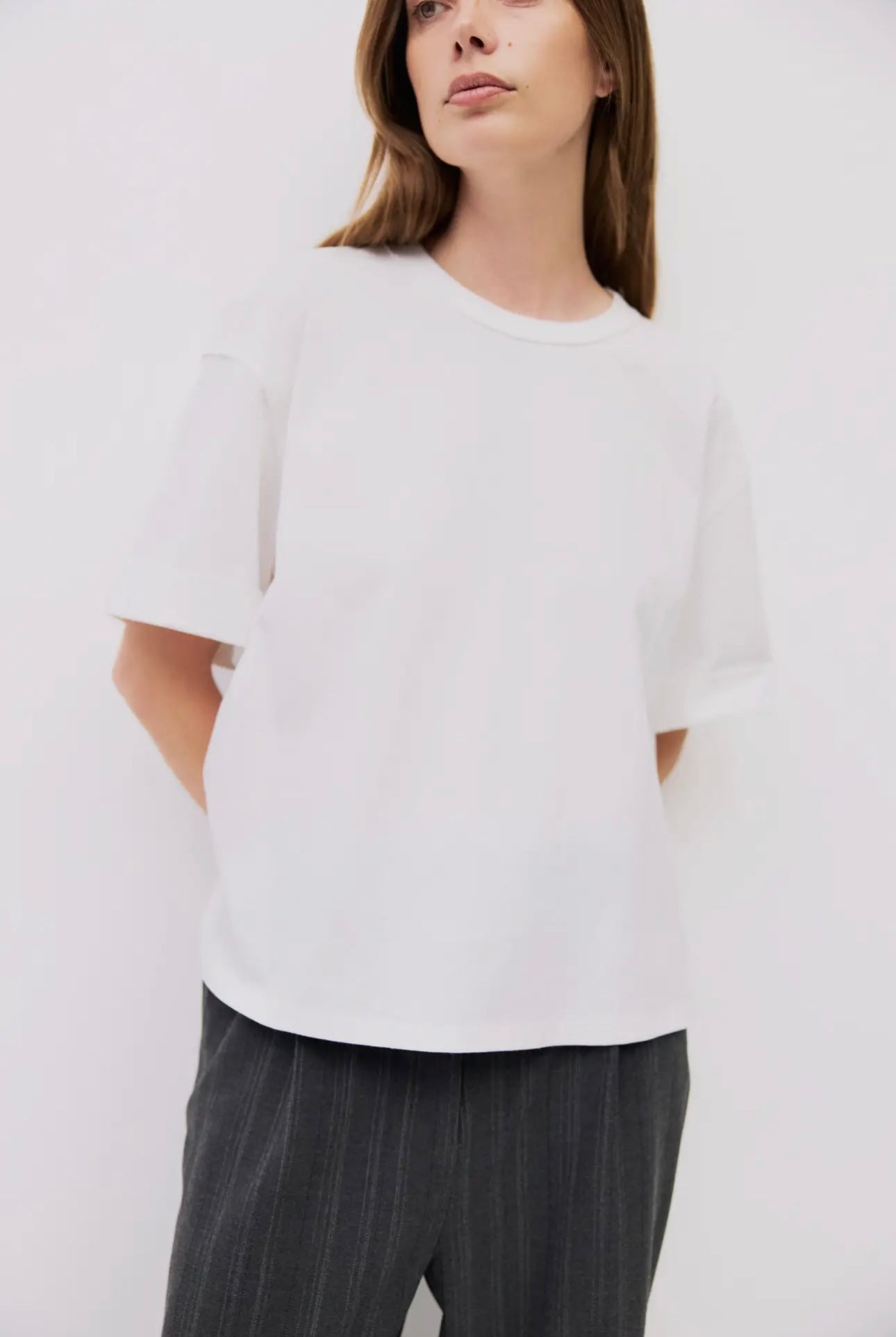 Reneé Raw Hem Top- White
