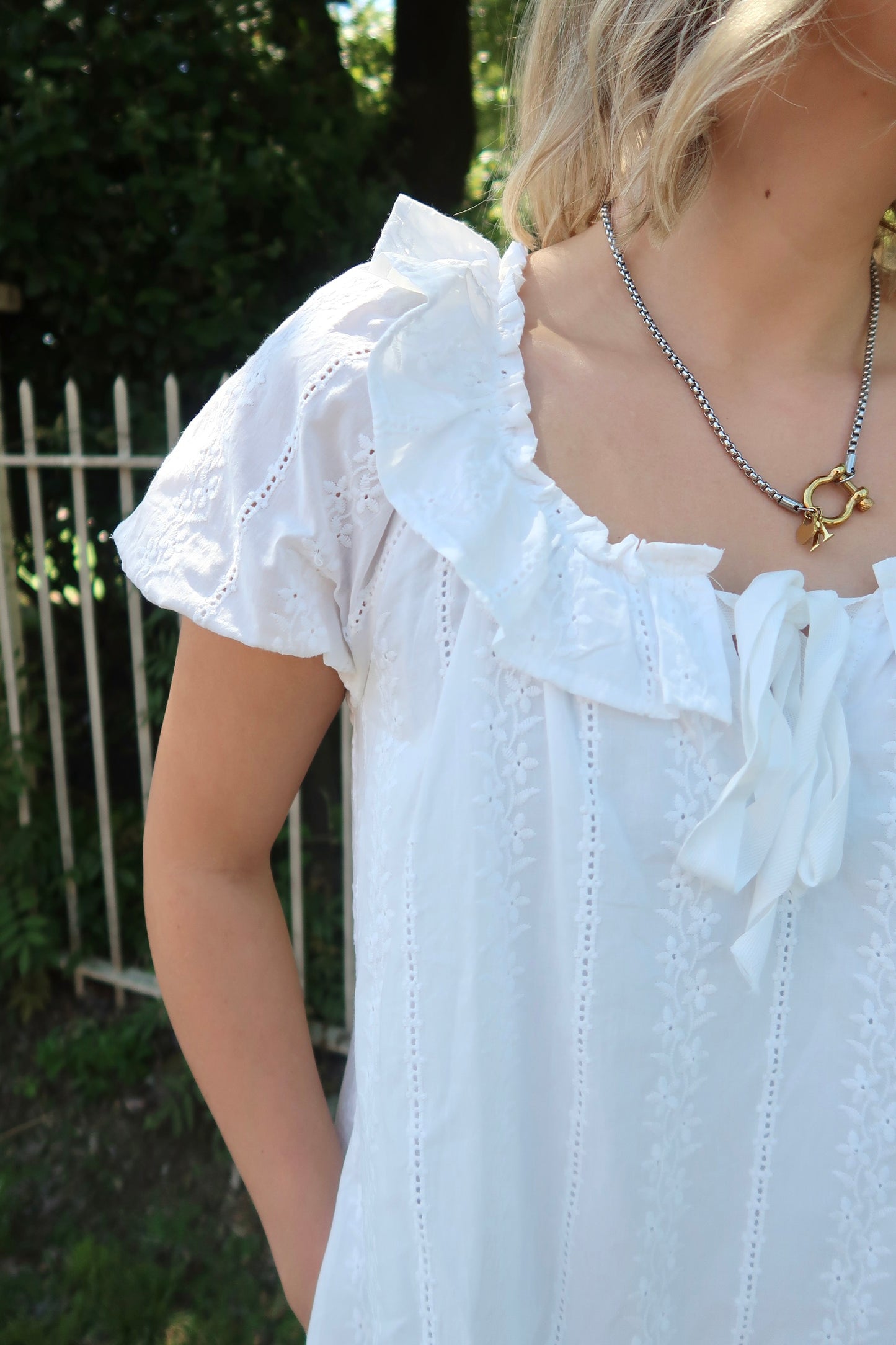 Ava Eyelet Mini-Ivory