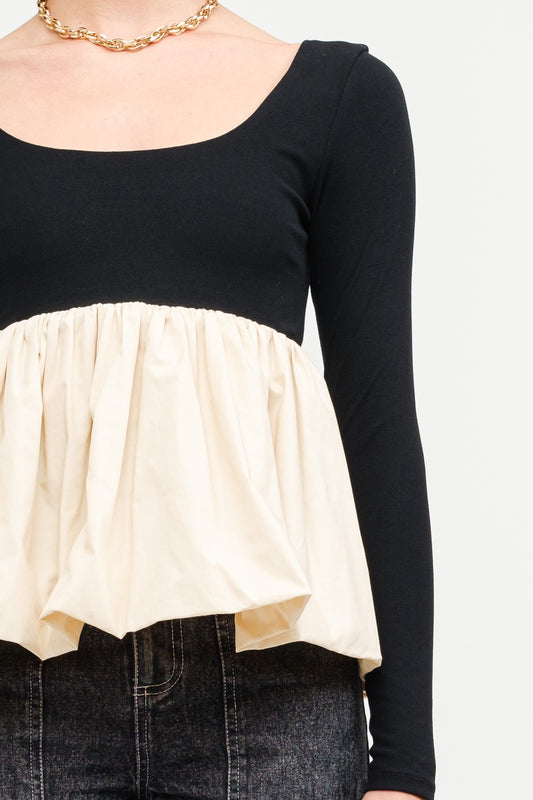 Agnes Top- Black/Cream