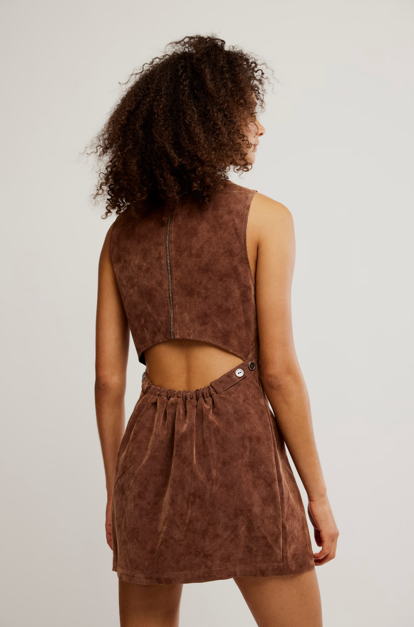 Atlas Suede Mini Dress-Chicory Coffee