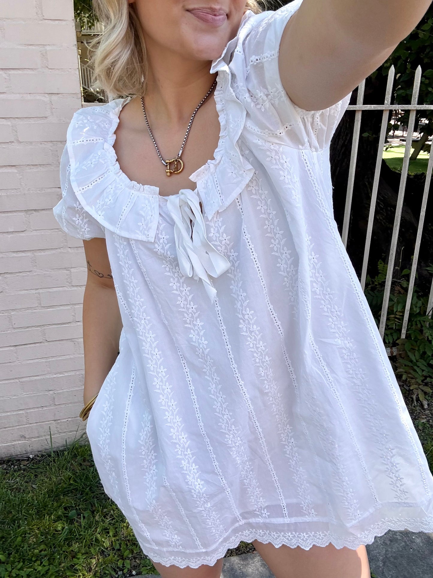 Ava Eyelet Mini-Ivory