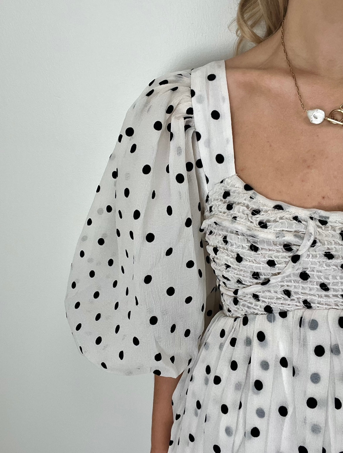 Dots-A-Lot Midi Dress- Black/White