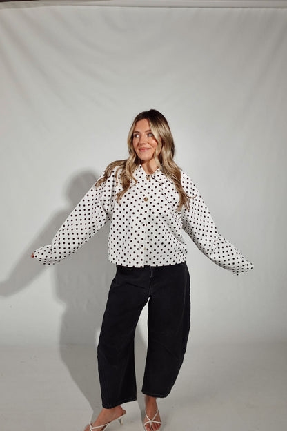 Miss Dotty Jacket-White/Black