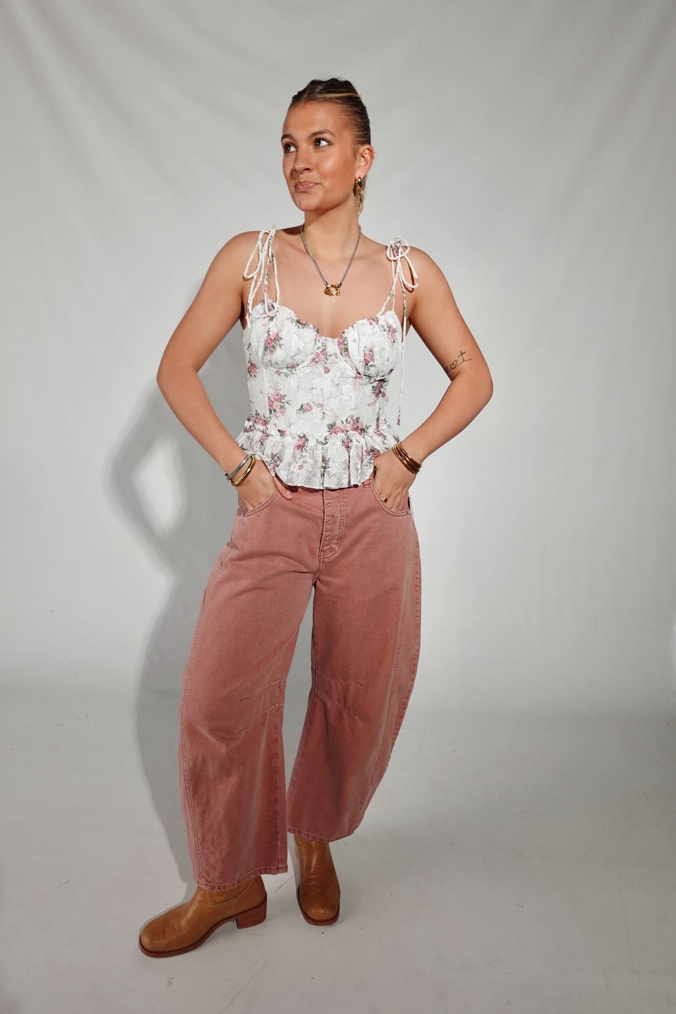 Arlene Top- Ivory Multi