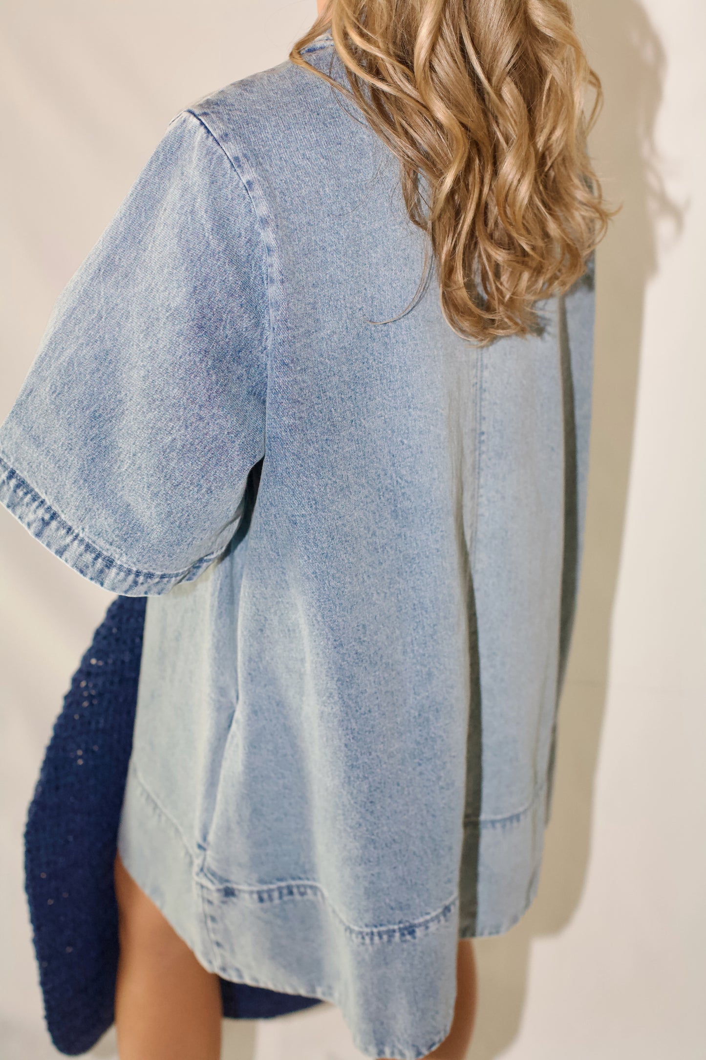 Harlow Denim Mini Dress- Ocean Blue