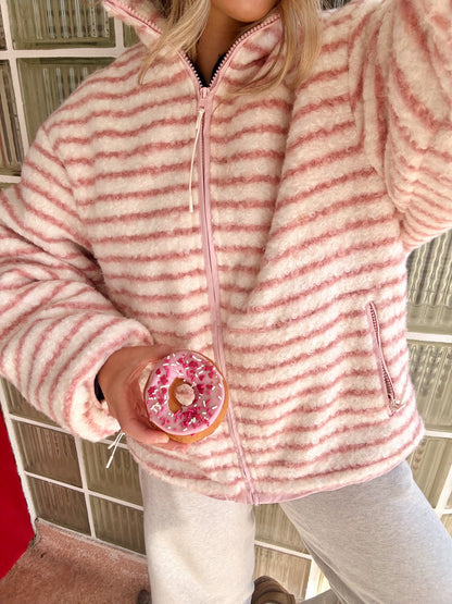 Seraphina Sherpa Jacket- Blush