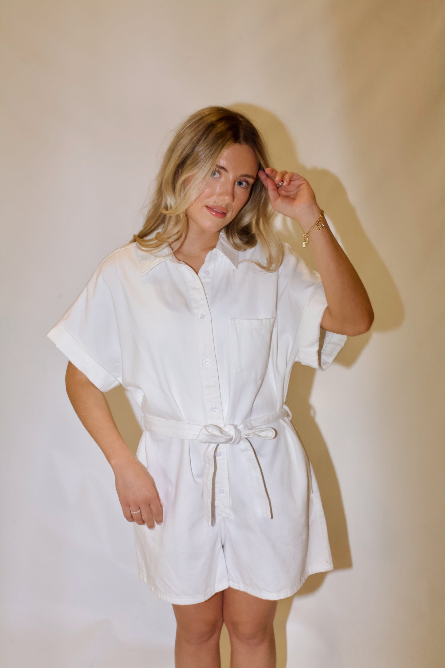 Tailgate Ready Romper- White