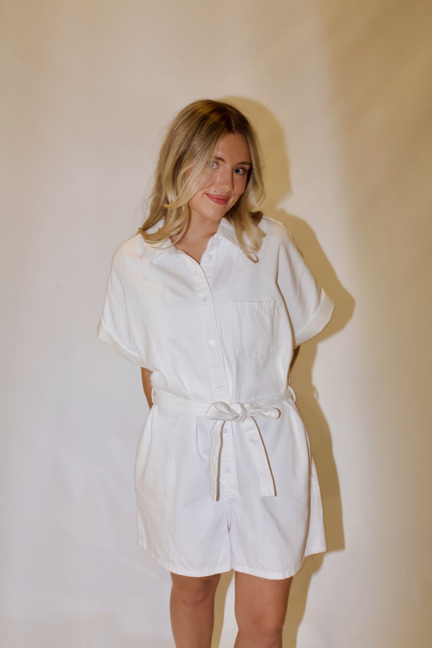 Tailgate Ready Romper- White