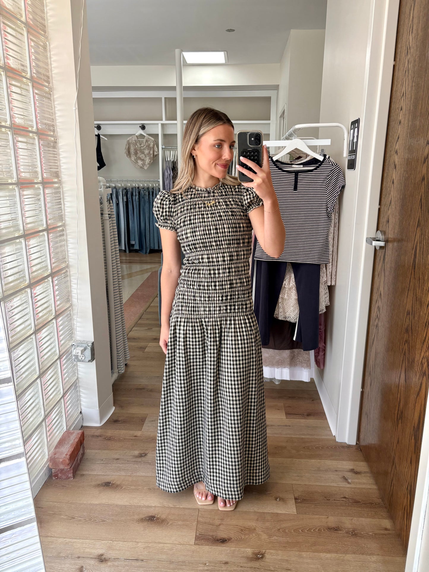 Mallory Maxi Dress- Black Gingham