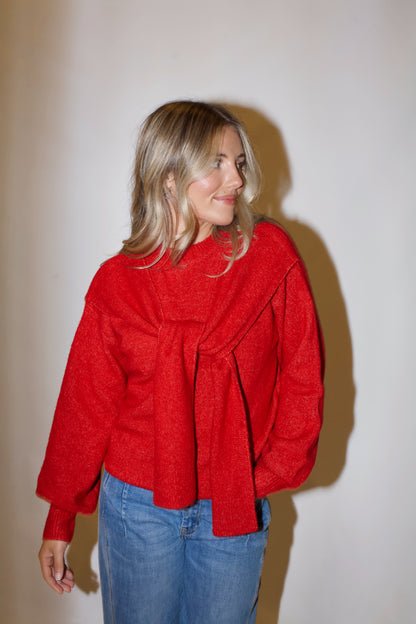 Rory Sweater Top- Red