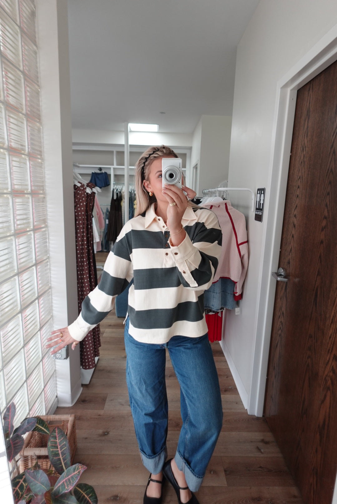 Tatum Pullover-Navy & Cream