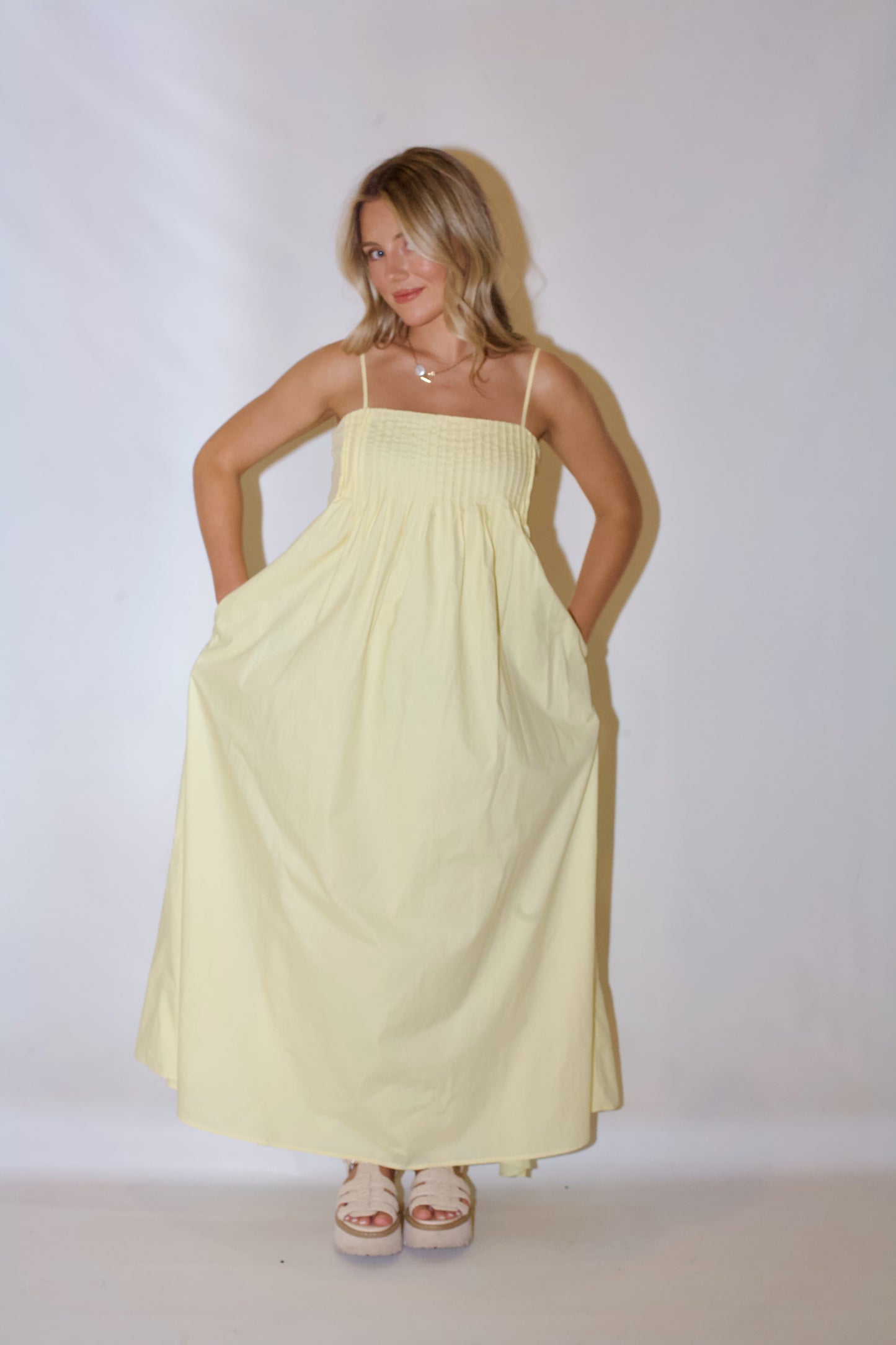 Taking Notes Maxi Dress-Butter