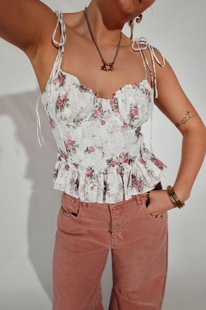 Arlene Top- Ivory Multi