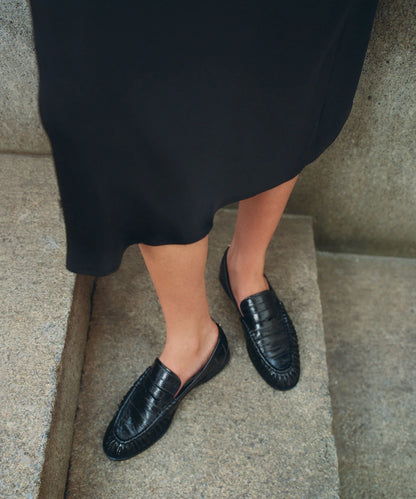 Baxen Loafer- Noir Embossed Leather