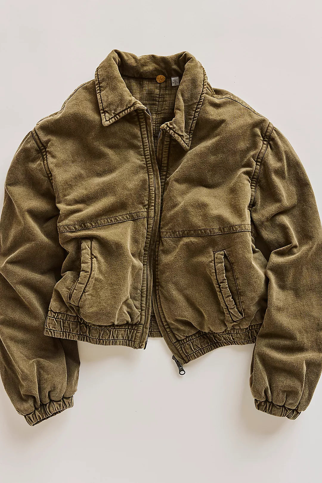 Birdie Washed Jacket-Olive Green