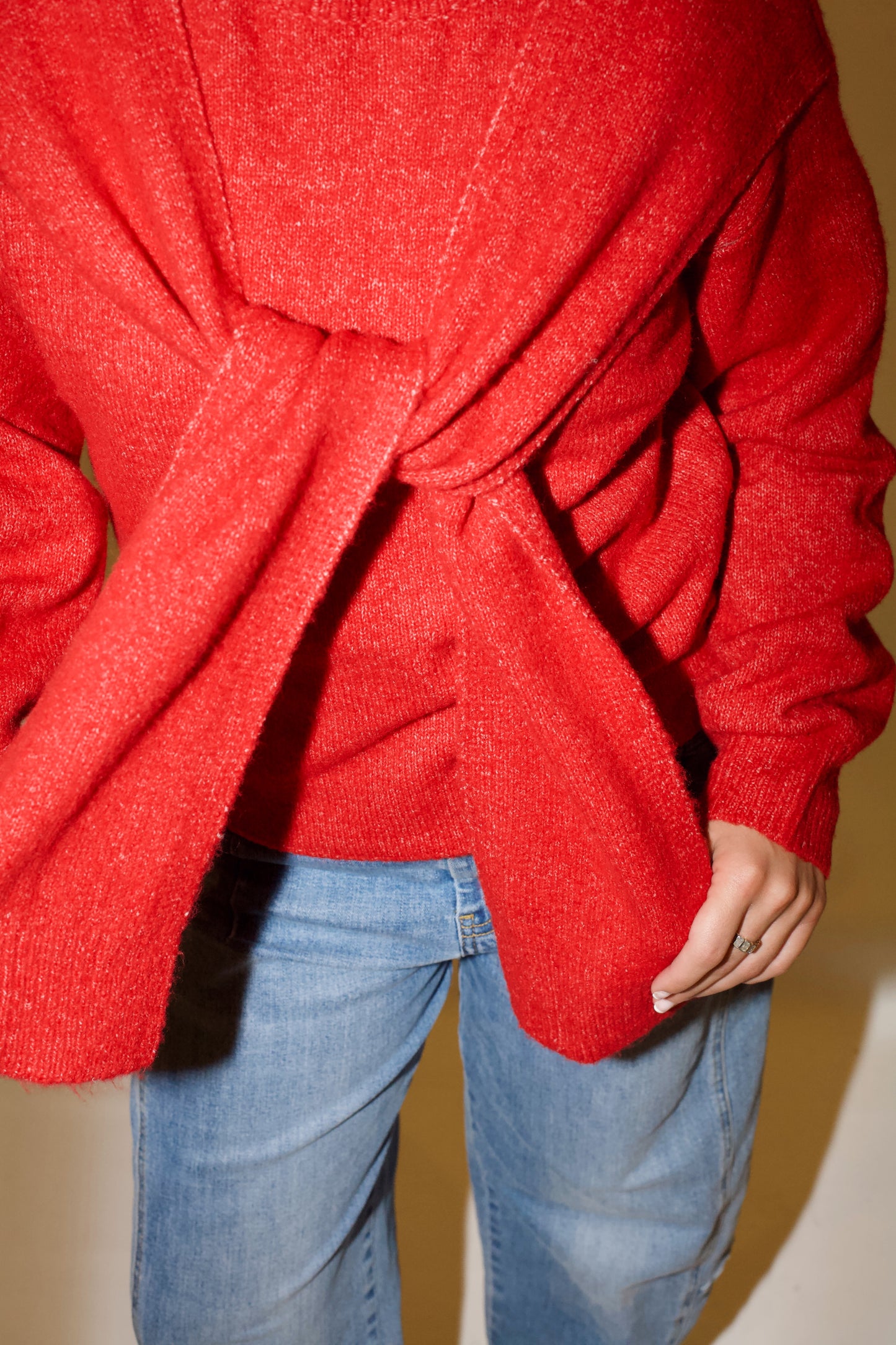 Rory Sweater Top- Red