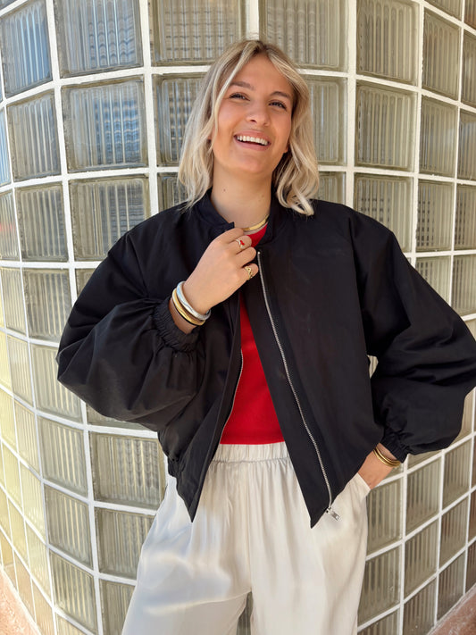 Betty Bomber Jacket- Black