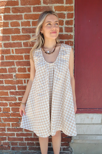 Noelle Mini Dress-Khaki
