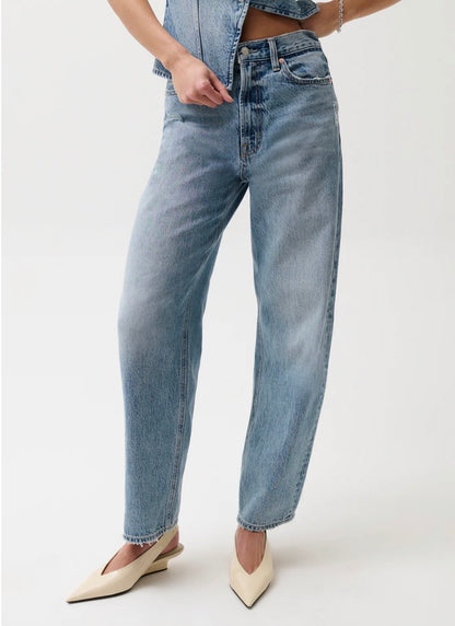 Wes High Rise Barrel- Blue Cloud