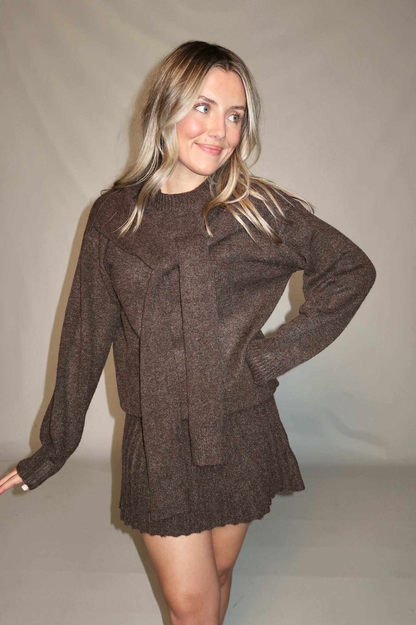 Rory Sweater Top- Mocha