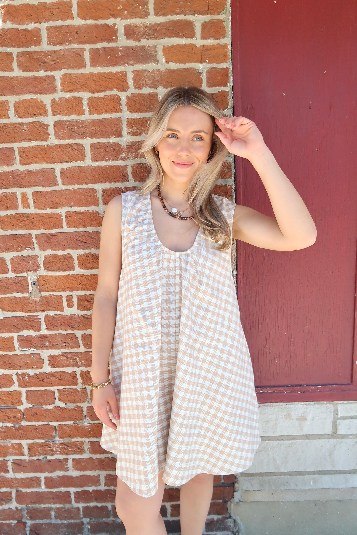 Noelle Mini Dress-Khaki