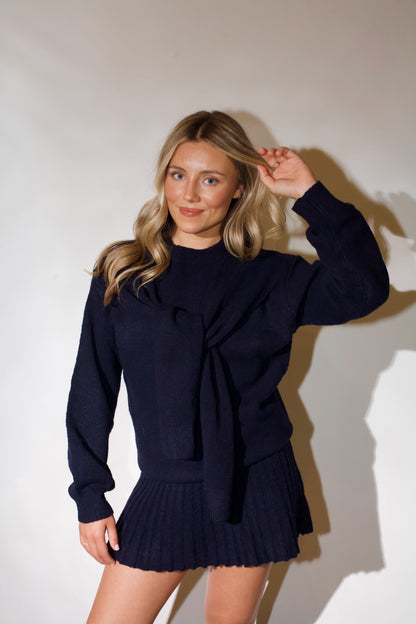 Rory Sweater Top- Navy
