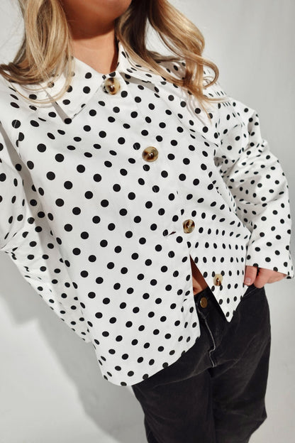 Miss Dotty Jacket-White/Black