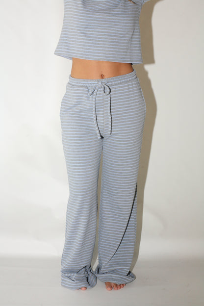 Jetsetter Striped Pants- Gray/Blue