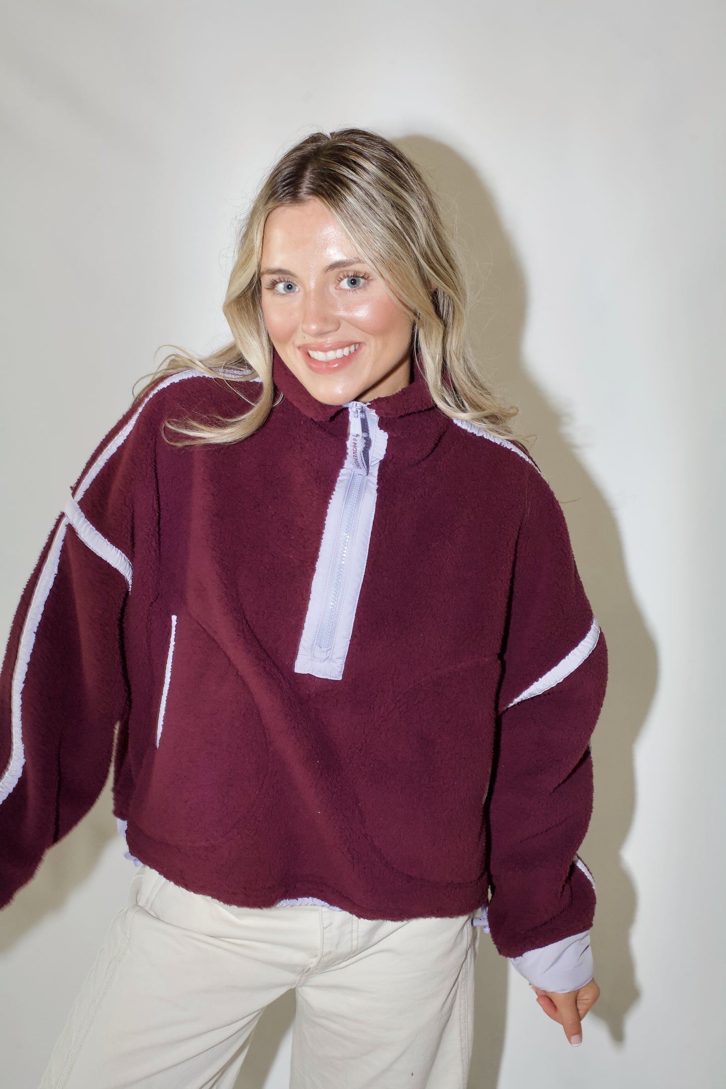 Mountain High 1/2 Zip- Black Cherry Combo