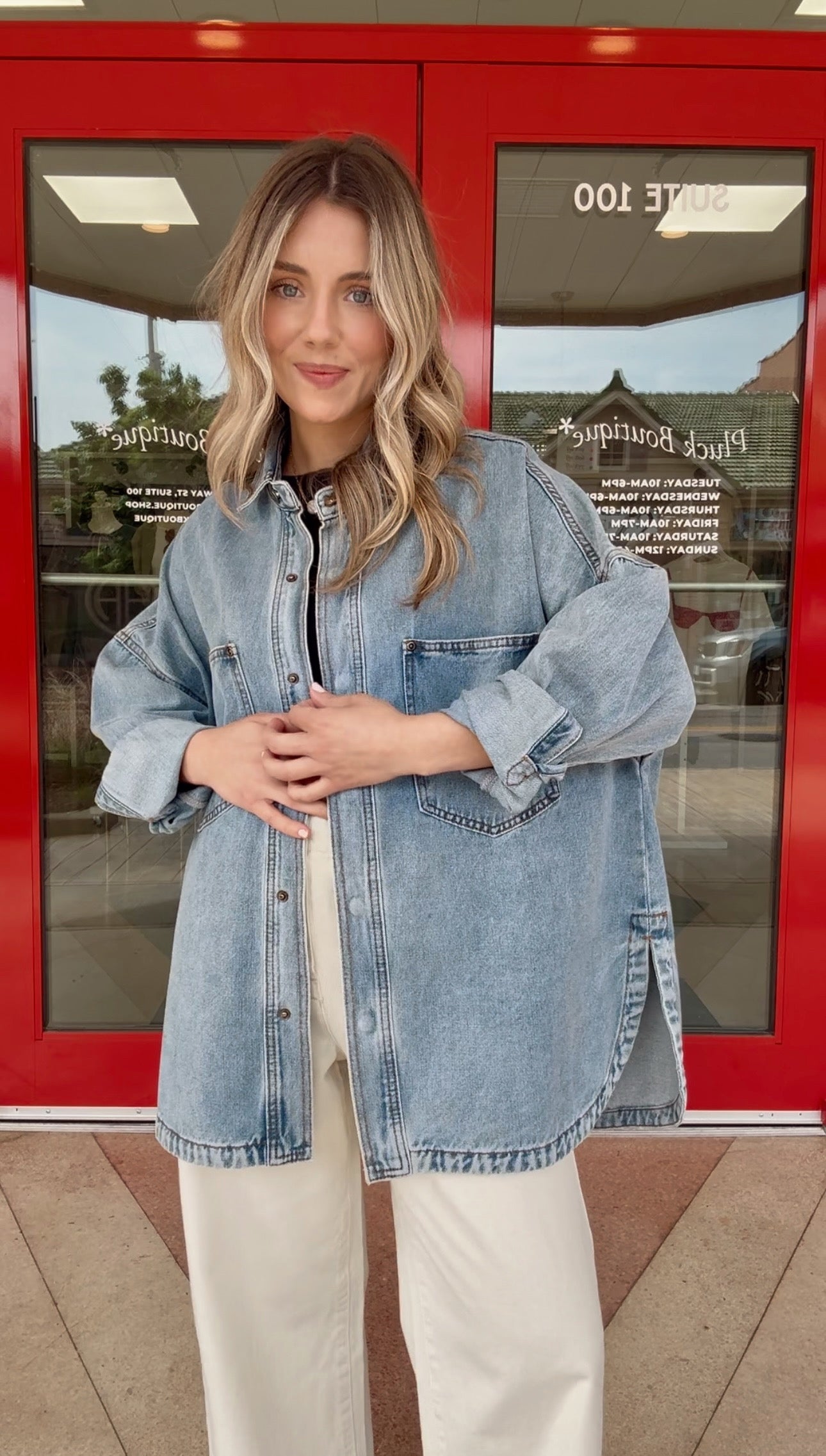 *Restock* Delilah Denim Shacket- Medium Wash