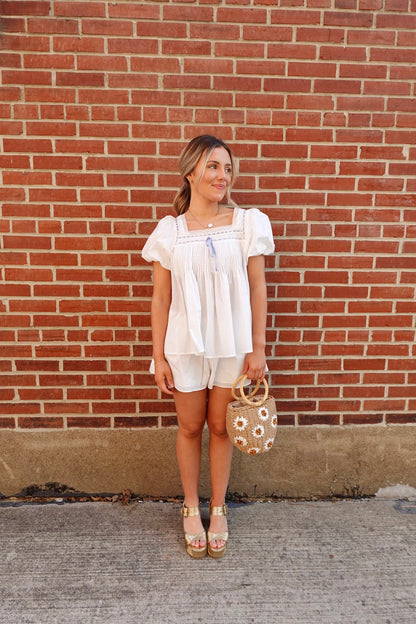 Genesis Babydoll Top- Off White