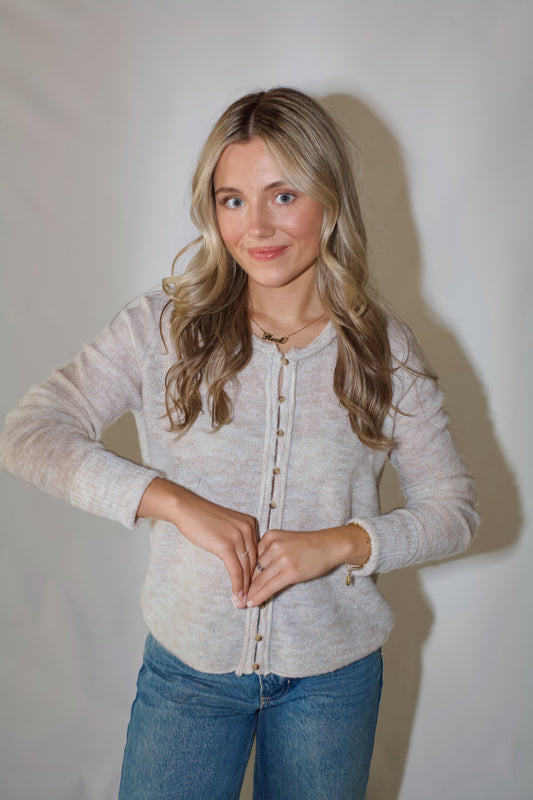 Indy Cardigan- Heather Oat