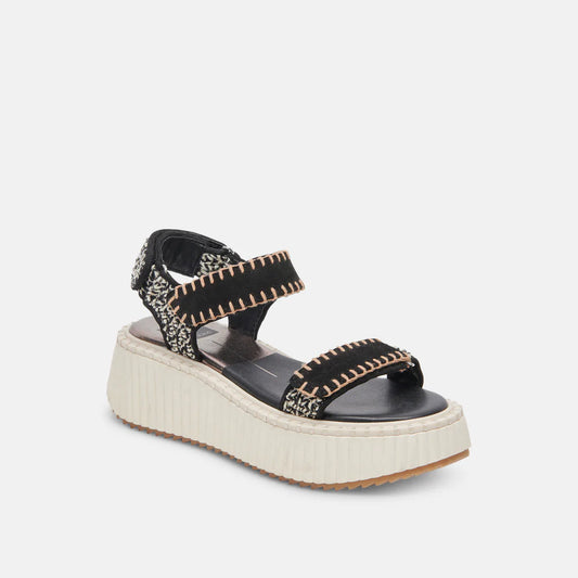 Debra Sandals- Black White Nubuck