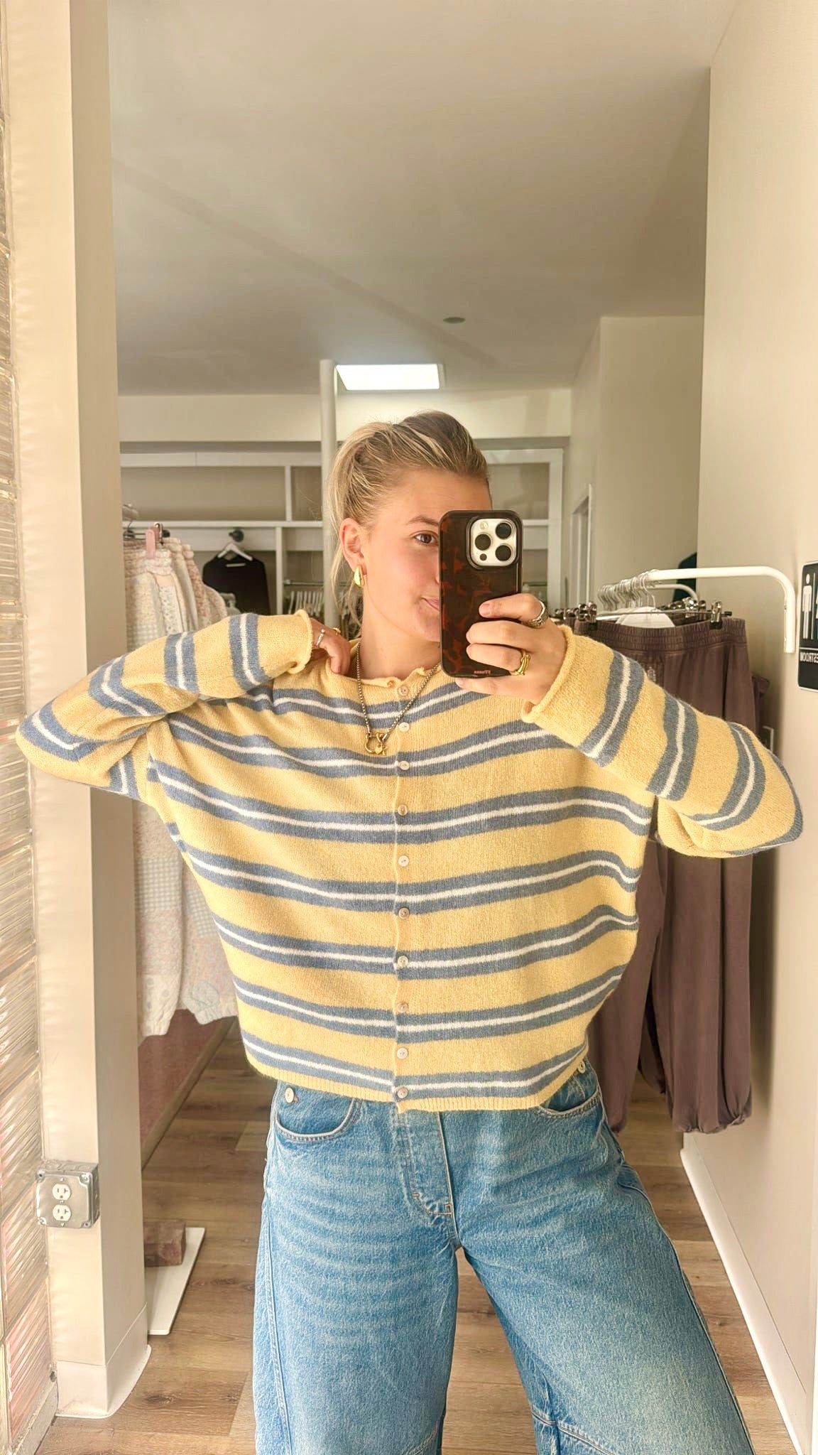 Piper Cardigan- Muti Striped Honey