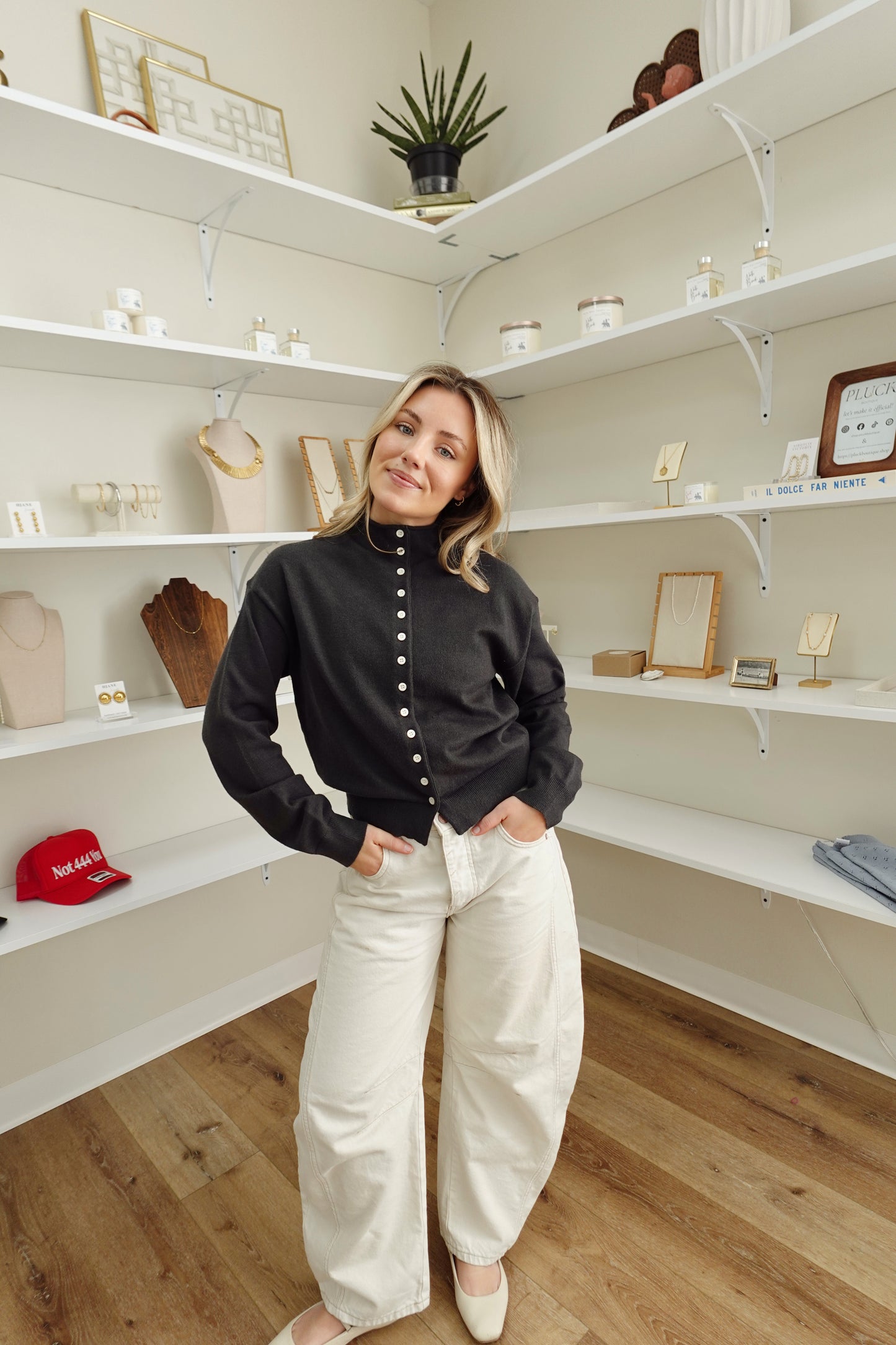 Brooks Cardigan- Charcoal