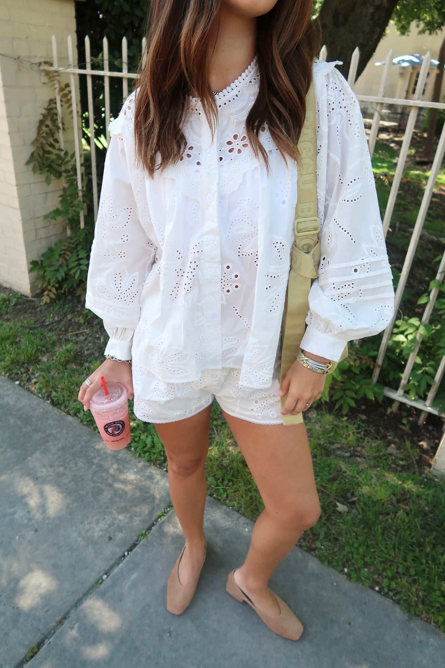Charleston Eyelet Top- White