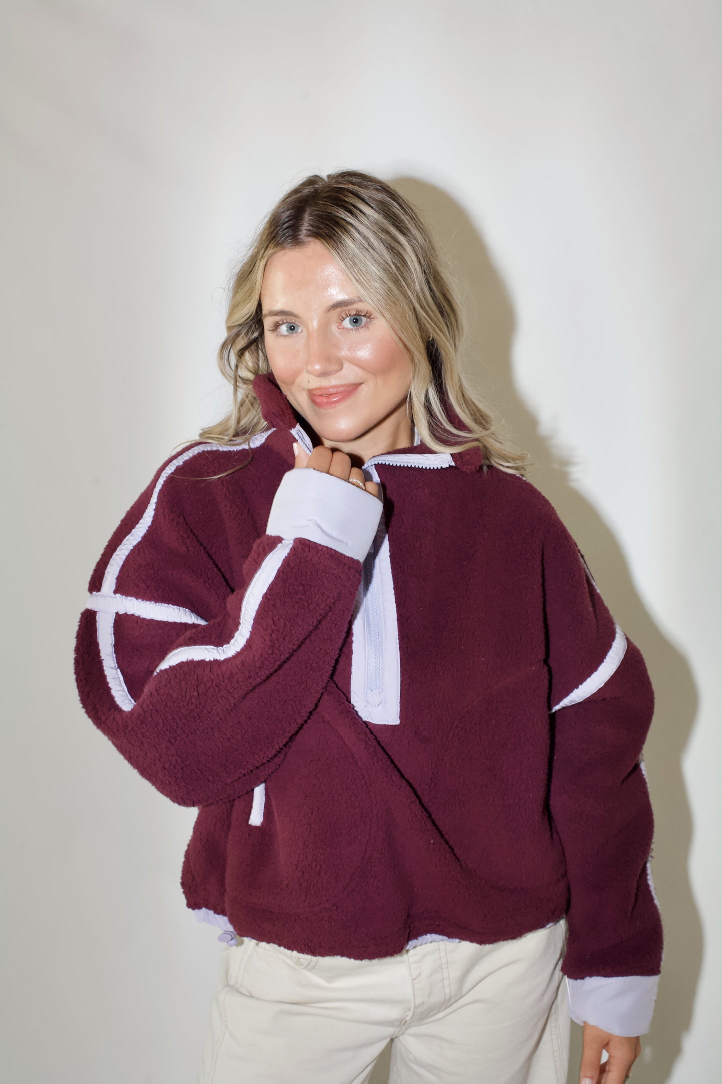 Mountain High 1/2 Zip- Black Cherry Combo