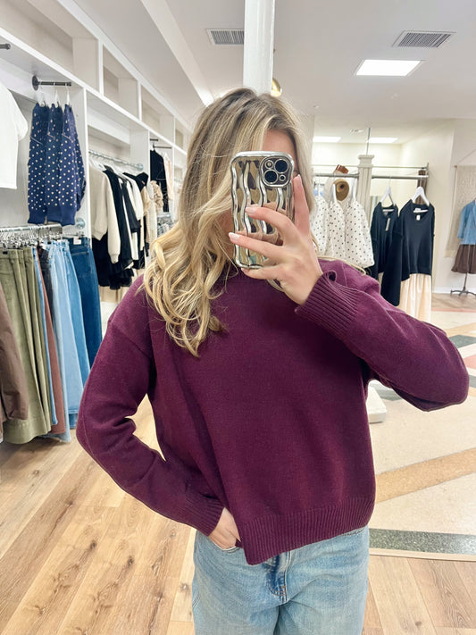 Kelly Sweater Top-Wine