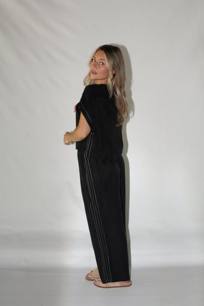 Straight Shot Pants- Black