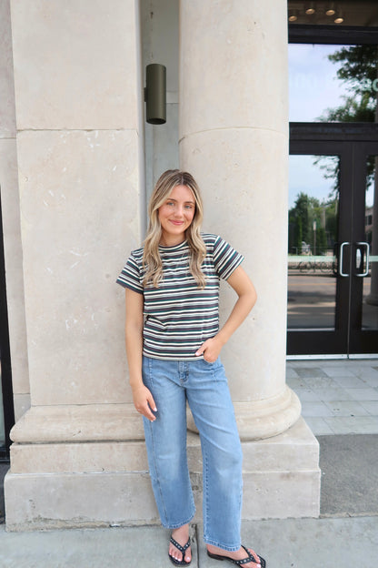 Cleo Top- Green Multi