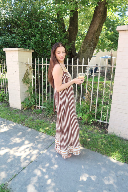 Lesley Maxi Dress- Brown