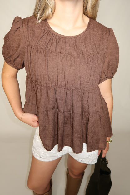 Mazy Top- Brown