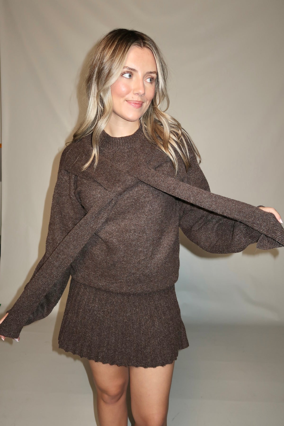 Rory Sweater Skirt-Mocha