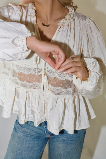Whitney Lace Blouse- Off White