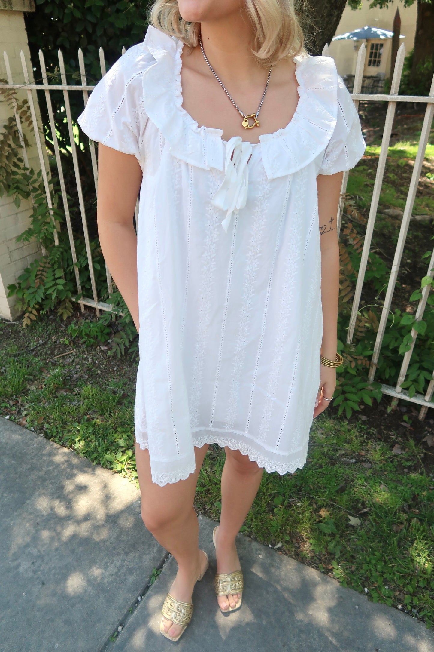 Ava Eyelet Mini-Ivory